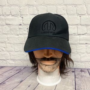 MOPAR Hat Cap Strap Back Black Choko AUTHENTICS Mesh Embroidered Logo One Size